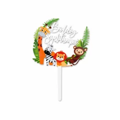 Állatos „Boldog Születésnapot” tortadísz beszúró