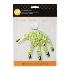 Wilton átlátszó tasakocskék fekete szalaggal – 15 darab