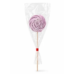 Royal icing habcsók spirál pálcán – lila tortadísz