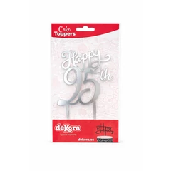 deKora „Happy 25th” ezüst tortadísz