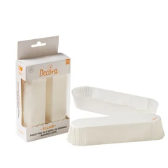 Decora fehér Ekler papír, 13.5 x 3.3 x h2.8 cm – 60 darab