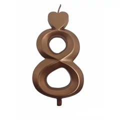 Lumea bronz színű 8-as gyertya – 4 darab
