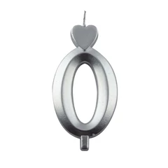 Lumea ezüst 0-ás gyertya – 1 darab