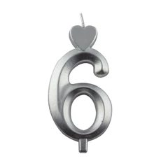 Lumea ezüst 6-os gyertya – 1 darab