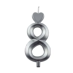 Lumea ezüst 8-as gyertya – 1 darab