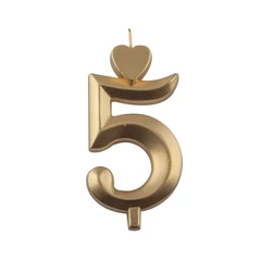 Lumea arany színű 5-ös gyertya – 1 darab