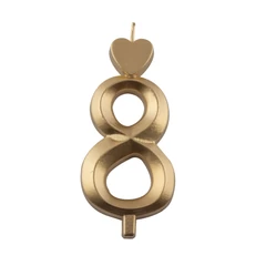 Lumea arany színű 8-as gyertya – 1 darab