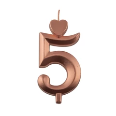 Lumea bronz színű 5-ös gyertya – 1 darab