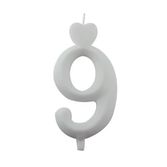 Lumea fehér 9-es gyertya – 1 darab