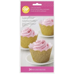 Wilton csillogó arany muffin papír – 24 darab