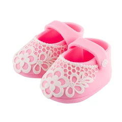 Lumea 1 pár rózsaszínű tipegő fehér csipkével cukormasszából