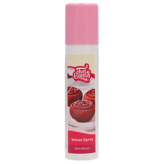 FunCakes Sötétbarna bársony hatású spray, 100ml