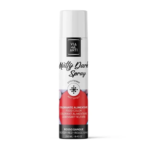 Via Delle Arti - Matt hatású intenzív piros ételfesték spray 250ml