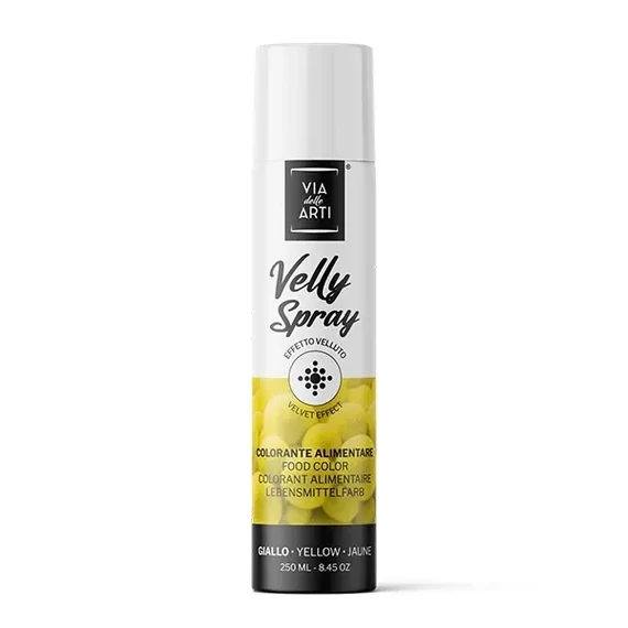 Via Delle Arti - Bársony hatású sárga ételfesték spray 250ml