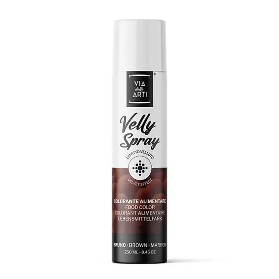 Via Delle Arti - Bársony hatású barna ételfesték spray 250ml