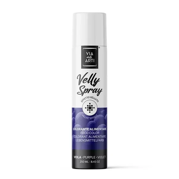 Via delle Arti - bársony hatású lila ételfesték spray, 250ml