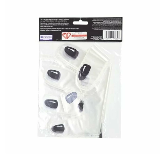 Wilton átlátszó tasakocskék fekete szalaggal – 15 darab