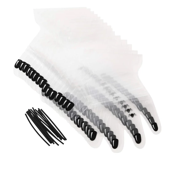 Wilton átlátszó tasakocskék fekete szalaggal – 15 darab