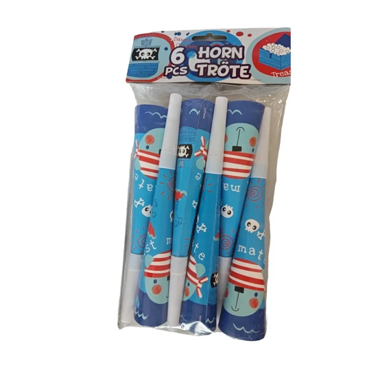 Lumea kalóz mintás sípoló Trombita készlet – 6 darab