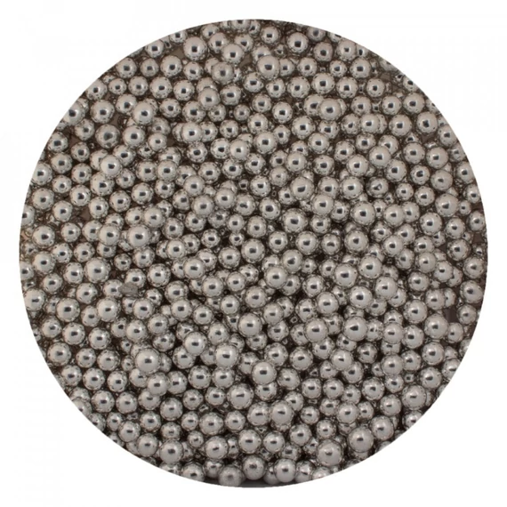 Metalizált ezüst cukorgyöngy 5mm, 130g - Lumea