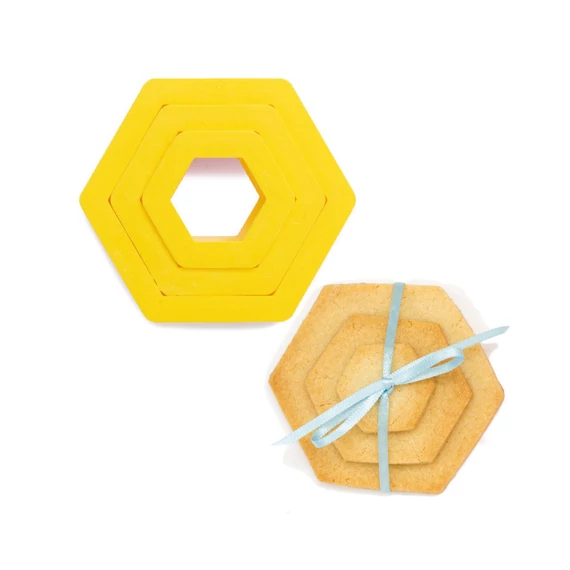 Decora hexagon mintájú kiszúró szett – 3 darab