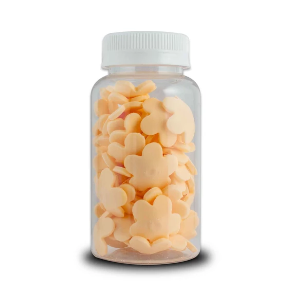 Lumea barackszínű virágok Piros középpel cukormasszából, 60g