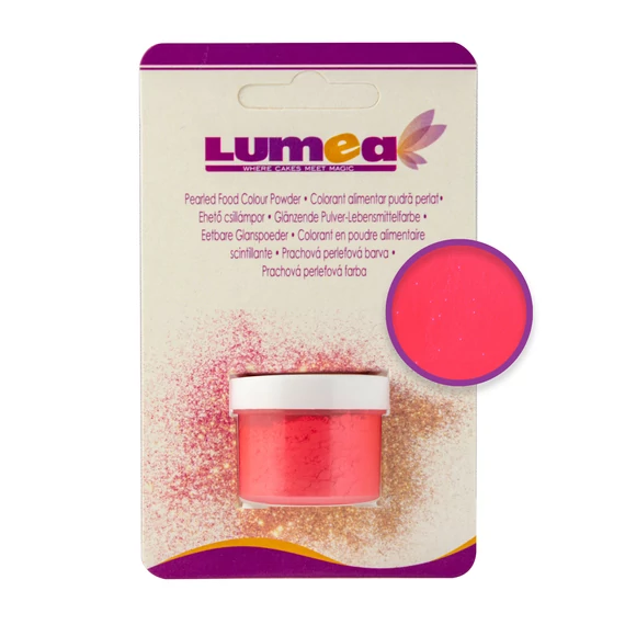 Lumea gyöngyházfényű eperpiros felületi ételfesték por, 4g