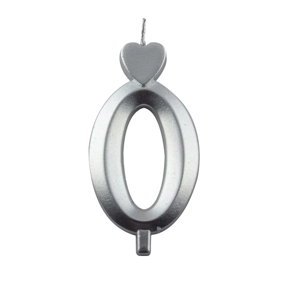 Lumea ezüst 0-ás gyertya – 1 darab