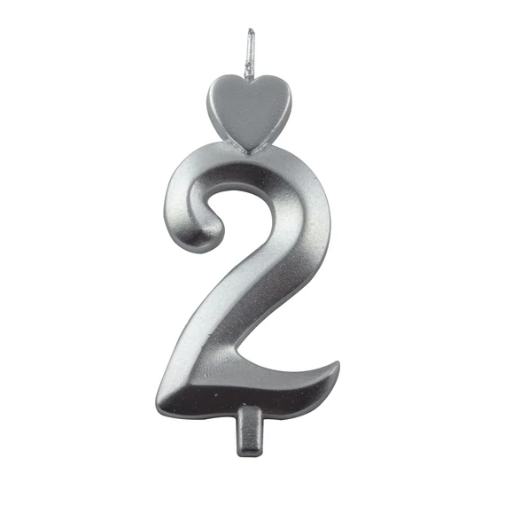 Lumea ezüst 2-es gyertya – 1 darab