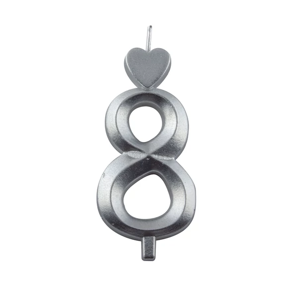 Lumea ezüst 8-as gyertya – 1 darab