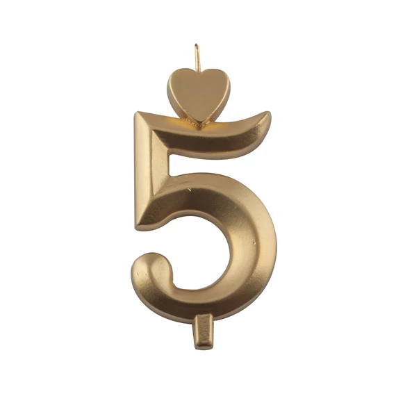 Lumea arany színű 5-ös gyertya – 1 darab