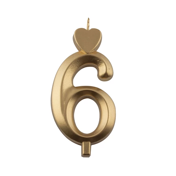 Lumea arany színű 6-os gyertya – 1 darab