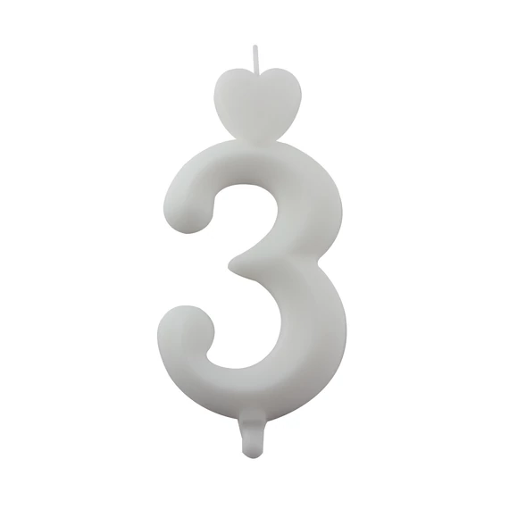 Lumea fehér 3-as gyertya – 1 darab