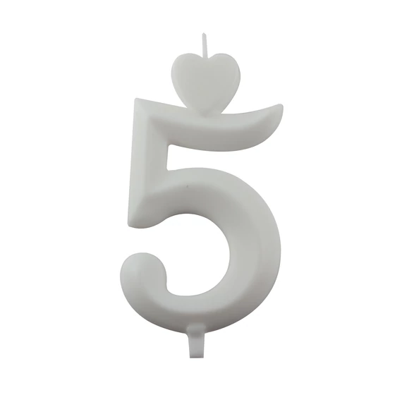 Lumea fehér 5-ös gyertya – 1 darab