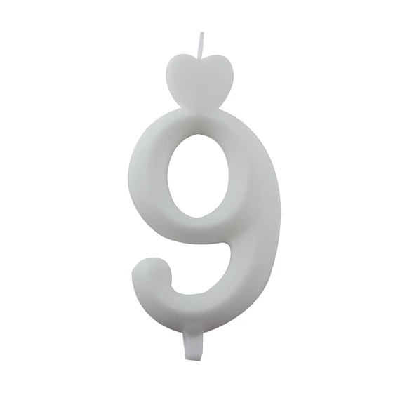 Lumea fehér 9-es gyertya – 1 darab