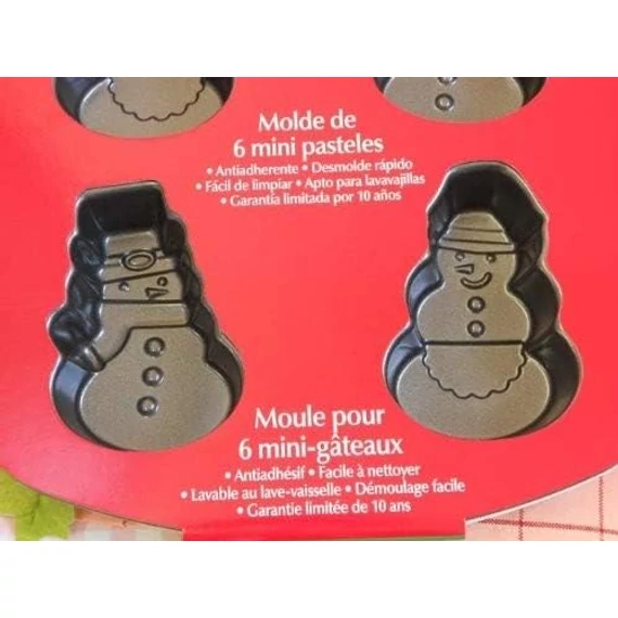 Wilton hóember mintájú sütőtál, 6 üreggel