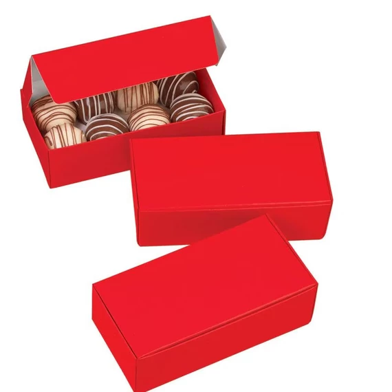 Wilton piros dobozok süteményekhez, édességekhez – 3 darab