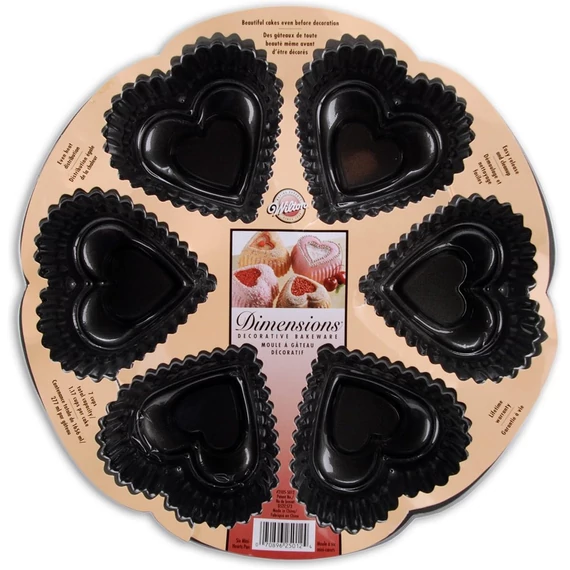 Wilton szív alakú sütőforma, 6 üreggel