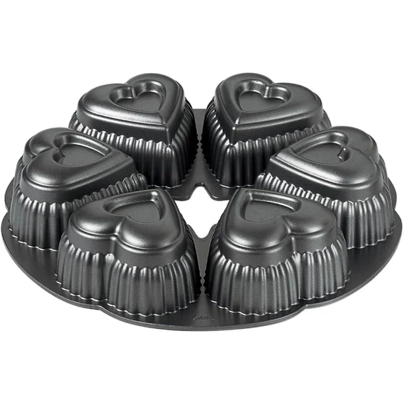 Wilton szív alakú sütőforma, 6 üreggel