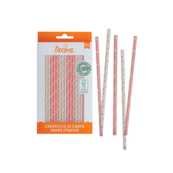 Decora nyalóka pálcika és szívószál – 80 darab