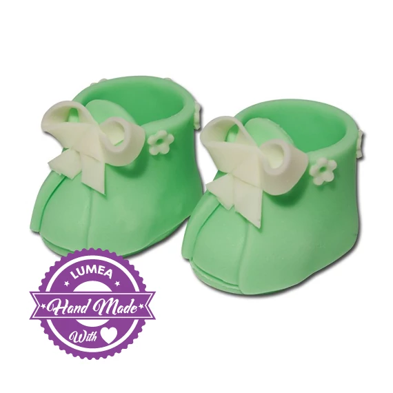 Lumea 1 pár kicsi zöld tipegő cukormasszából