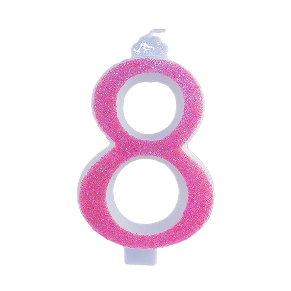 Lumea óriás rózsaszín 8-as gyertya