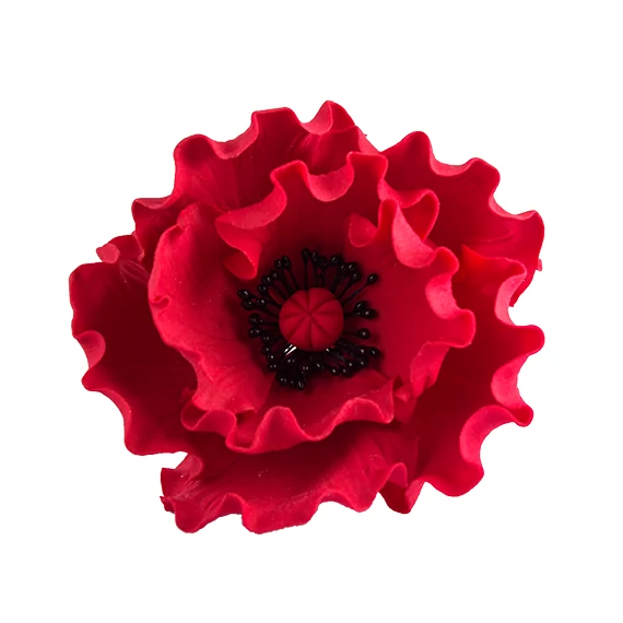 Lumea közepes bordó mákvirág cukormasszából