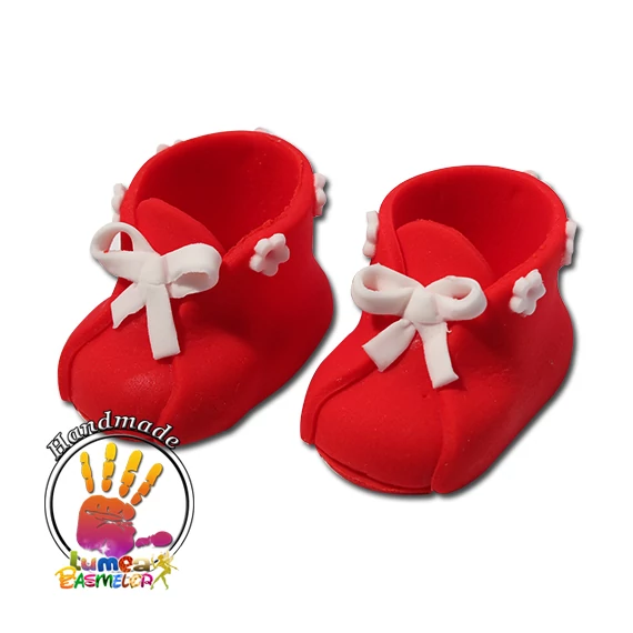 Lumea 1 pár kicsi piros tipegő cukormasszából