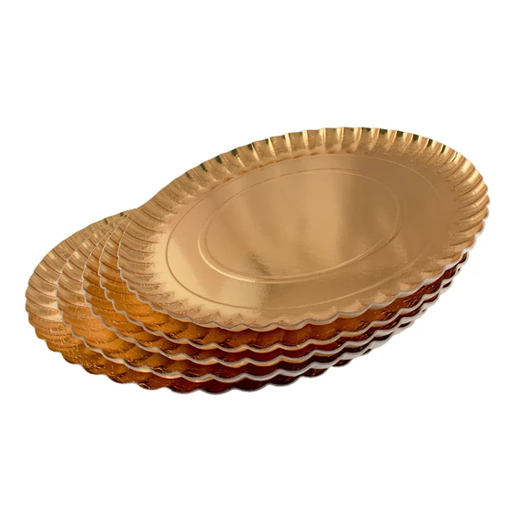 Lumea arany színű kerek tortatálca karton, 35cm, 1 darab