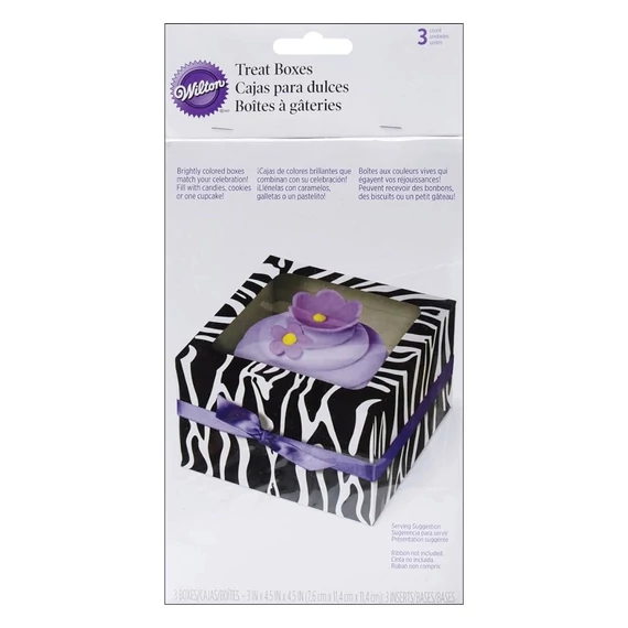 Wilton zebra mintás dobozok muffinokhoz, süteményekhez – 3 darab