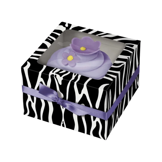Wilton zebra mintás dobozok muffinokhoz, süteményekhez – 3 darab